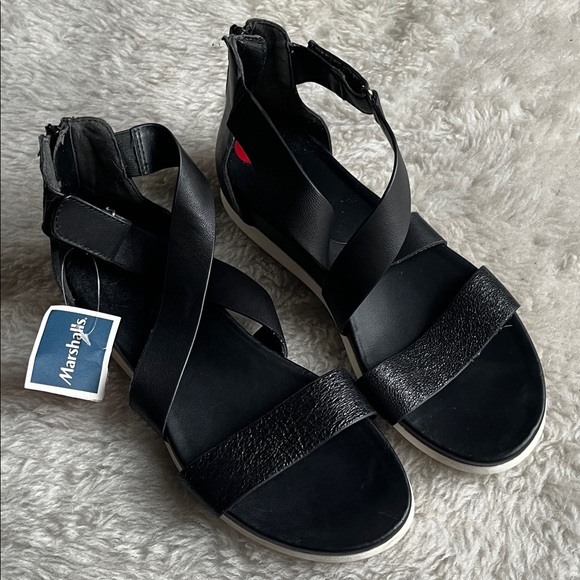 Sofft Women's Fiona Black Leather Gladiator Walking Platform Sandal size 10 - Picture 2 of 9